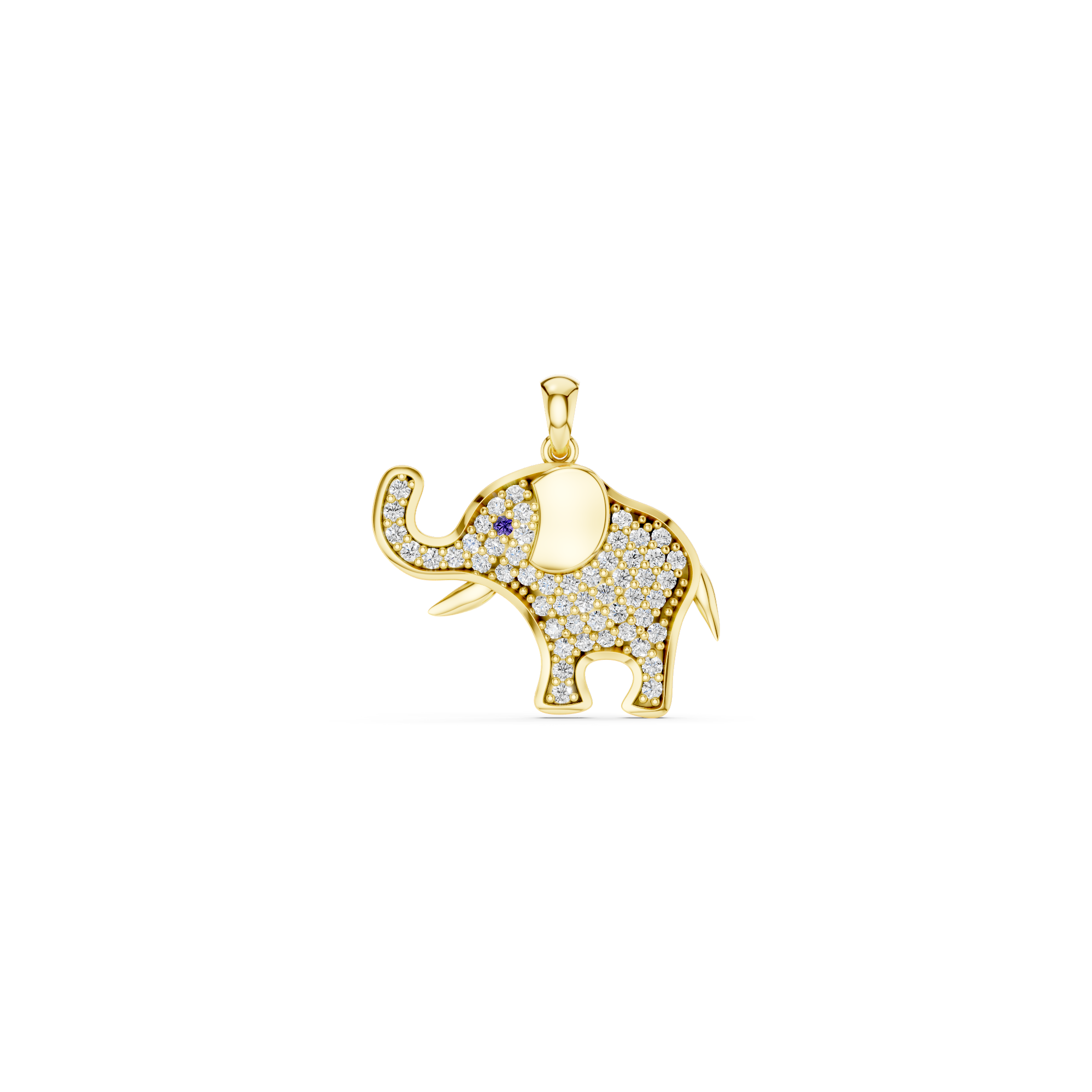 Elefante Altın Hayvan Kolye Ucu
